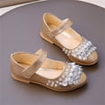 thumbnail image 5 of YHAJDS Girl's Leather Shoes Solid Color Rhinestone Design Casual Dance Flats, 5 of 5