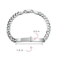 thumbnail image 4 of Bling Jewelry Mens Unisex Miami Cuban ID Bracelet Sterling Silver Sleek Design Sizes 7-9 Inch, 4 of 6