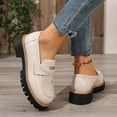 thumbnail image 6 of Wowcloth Women's Fashion Loafers – Round Toe with Metal Buckle, Glossy Finish British Style Casual Shoes for Versatile Wear, 6 of 9