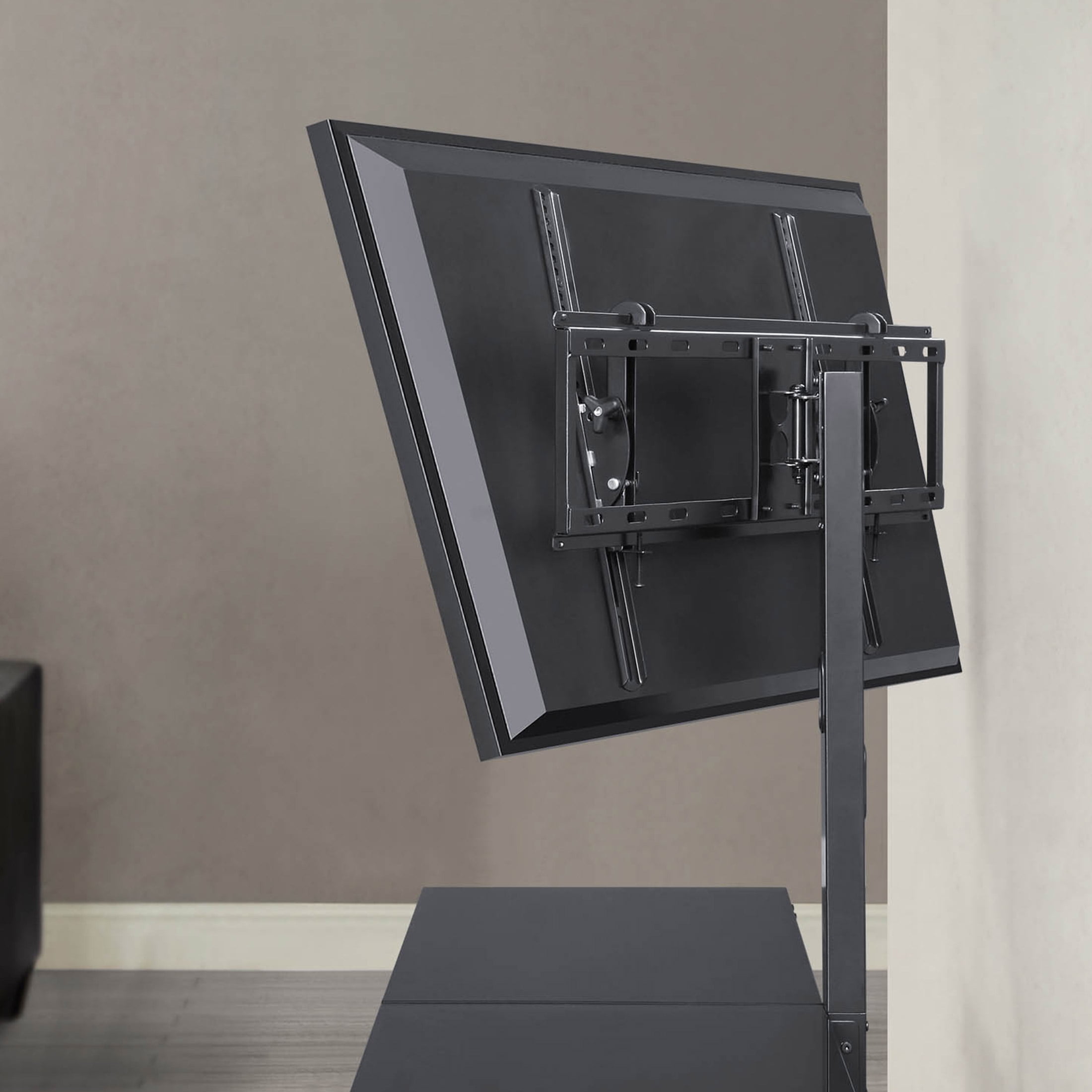 Whalen Spectrum 3-in-1 TV Stand for TVs up to 82”, Brown Finish