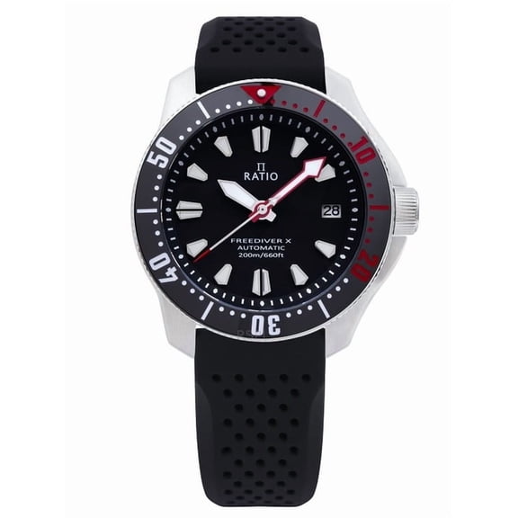 Ratio FreeDiver X Marine Black With Black Ceramic Inlay Automatic Diver RTX001 200M Men's Watch