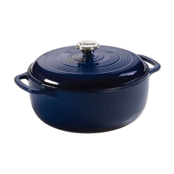 Lodge 6 Quart Indigo Enamel Cast Iron Dutch Oven
