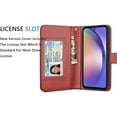 thumbnail image 5 of Galaxy A54 5G Case, A54 5G Wallet Case, Samsung Galaxy A54 5G 6.4 inchs PU Leather Case, Tekcoo Luxury Cash Credit Card Slots Folio Flip Cover [Detachable Magnetic Case] & Kickstand - Wine Red, 5 of 6