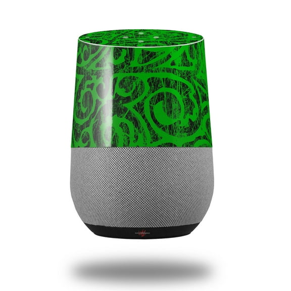 Decal Style Skin Wrap for Google Home Original - Folder Doodles Green (GOOGLE HOME NOT INCLUDED) by WraptorSkinz