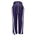 thumbnail image 5 of GPOECD Womens Pants Casual Loose Fit Drawstring Trousers with Contrast Side and Pockets Street Style Drawstring Pants Women Purple,S, 5 of 5