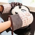 thumbnail image 3 of YSTIANN 1 Pair PairHeat Resistant Oven Gloves Cotton Lined Kitchen BBQ Gloves for Grilling, Baking Microwave AZ78-3225, 3 of 7