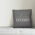 thumbnail image 2 of Creative Products Welcome Home Thin Script Grey and White 16x16 Indoor / Outdoor Pillow, 2 of 2