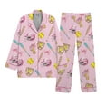 thumbnail image 4 of Pink Softball Print Pajama Set for Women | Sporty Short Sleeve Sleepwear, 4 of 6
