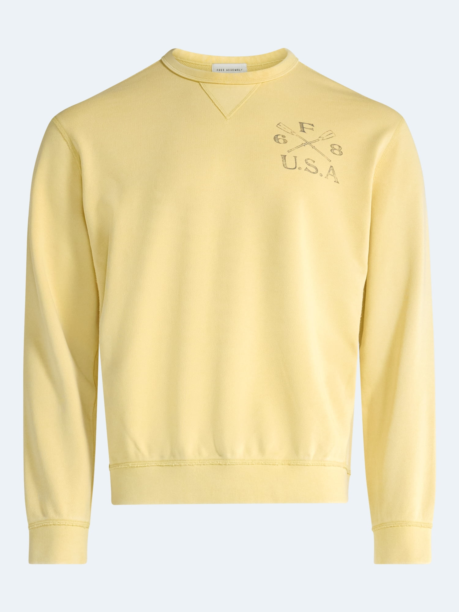 Free Assembly Men's Graphic Cotton Sweatshirt with Long Sleeves, Sizes S-3XL