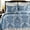 Blue, variant on Navy Damask Floral King Bed Quilt, Reversible All Seasons Bedding
