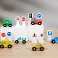 thumbnail image 2 of Christmas Clearance 2024! QTOCIO Toddler Toys, Wooden Vehicles And Traffic Signs With 6 Cars And 9 Signs, 2 of 3
