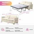 thumbnail image 6 of Mixoy 2-in-1 Pull Out Sofa Bed, Velvet Loveseat Sleeper Sofa Bed with Folding Mattress, Pull Out Couch Bed Suitable for Living Room, Full Size Sofa Sleeper for Apartment/Small Spaces (Queen, Beige), 6 of 6