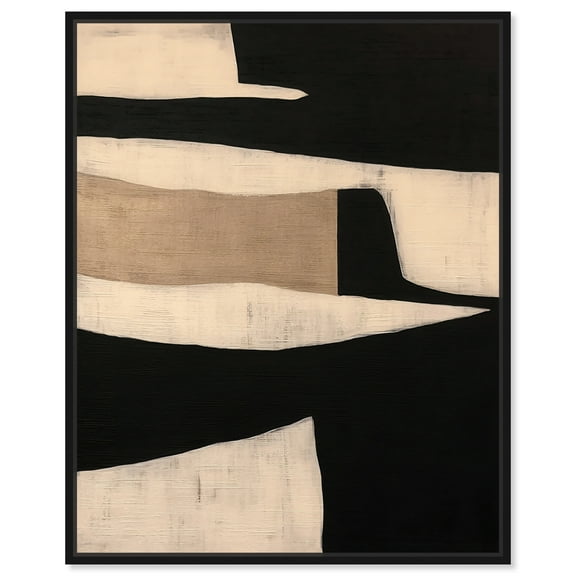 Maderas Texture Modern Earth Tone Abstracts Canvas Wall Art by Art Remedy, Black Floater Frame, 16"x20"