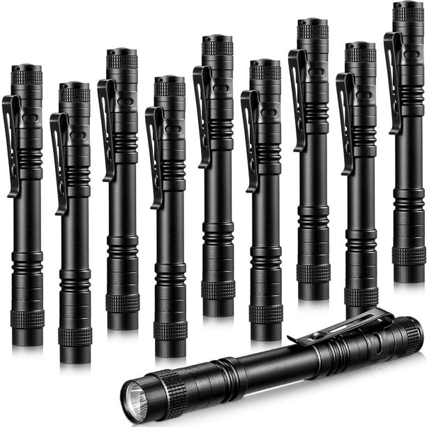 Linterna Honoson Mini Pen Light LED con bolsillo de aluminio, 10 unidades