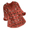thumbnail image 1 of CHOK Hauts pour Femmes Liquidation Mode Été Décontractée Ample Lin Manches Longues Col Rond Blouse en Solde, 1 of 4