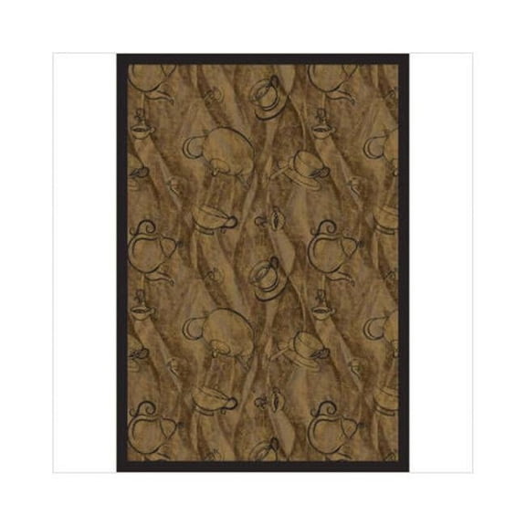 Fresh Brew Mocha 5 ft.4 in. x 7 ft.8 in.  WearOn Nylon Machine Tufted- Cut Pile Whimsy Rug