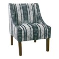 thumbnail image 1 of HomePop Wood and Fabric Stripe Pattern Swoop Arm Accent Chair in Blue, 1 of 11