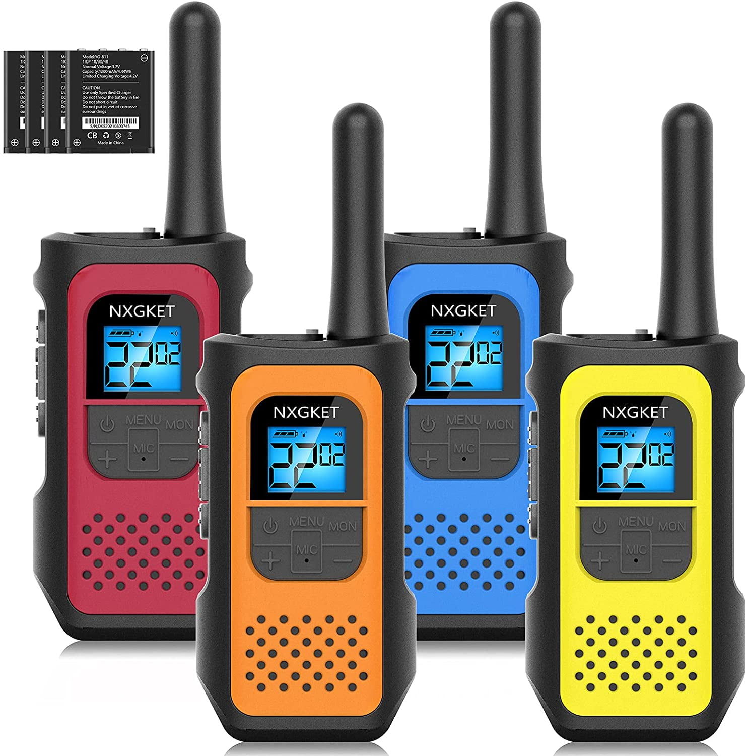 6 Pack Walkie Talkie Long Rang Walkie Talkies Built-in LED Flashlight Included Li-ion Battery and Charger Pack of 6