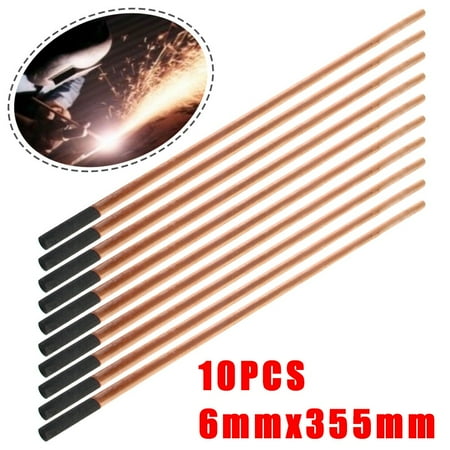

10 Pcs Arc Air Electrode Gouging Carbon 4-12mm Dia Rods Carbones Copperclad 355mm