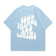 thumbnail image 7 of Women'S Graphic Shirts Tops For Women Short Sleeve Casual T-Shirt O-Neck Leisure Style Summer Outdoor Soft T Shirt(Light Blue,S), 7 of 7