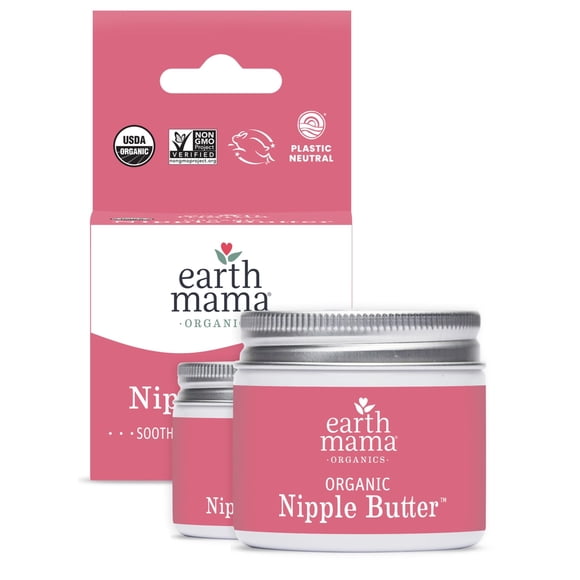 Crema orgánica para pezones Earth Mama de Nipple Cream, 60 ml (paquete de 2)