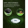 thumbnail image 4 of Solar Lights,Outdoor Waterproof Disk Lights Ground Solar Lamp - Bright LED Lights Garden Lights for Fence Yard Front Porch Lawn Driveway Patio Backyard Pathway Landscape Decor - Cold White (12 Pack), 4 of 7