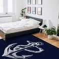 thumbnail image 6 of Area Rugs 4x6 Ft Coastal Anchor Nautical Knot Dark Blue Minimalist Non-Slip Washable Rug Indoor Rug Floor Mats Non Shedding Carpet for Living Room Bedroom Dining Room Home Decor, 6 of 8