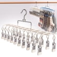 thumbnail image 2 of Closet Organizer with 20 Clips,Clothes Drying Rack,Upgraded Legging Hangers,Space Saving Hanging Closet Organizer,Legging Hangers for Closet Organizer,Hanging Rack for Clothes,Socks,Hats,14.3",White, 2 of 6
