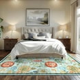 thumbnail image 4 of Garvee 8'x10' Farmhouse Floral Rug Botanical Printed Carpet with Non Slip Backing, Soft Washable Low Pile Rug Indoor Foldable Mats for Living Room Bedroom Dining Room, Light Blue, 4 of 8