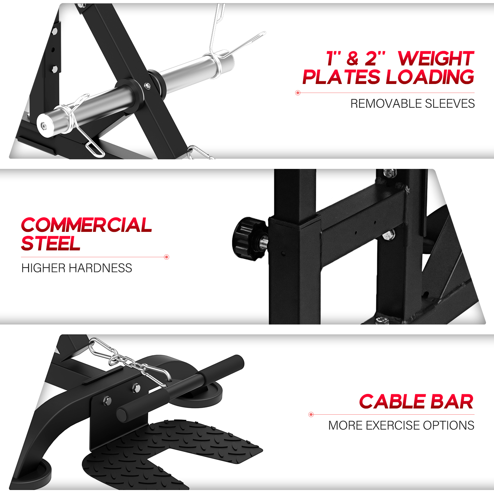HeeH Plate-Loaded Seated Dip Machine: Tricep Machine for Biceps Strength Training Equipment Workout Black