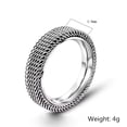 thumbnail image 2 of PAMTIER Unisex Stainless Steel 4mm Stackable Hollow Double Layer Weave Braided Wire Mesh Simple Plain Ring Wedding Band Comfort Fit Silver Size 10, 2 of 6