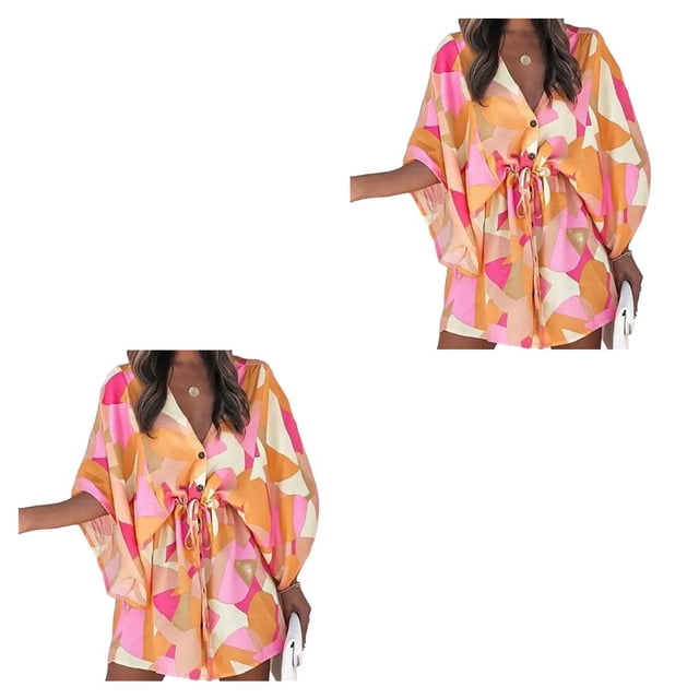Vestido corto Sexy con cordones para mujer Qarigey Escote en V profundo Mini