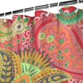 thumbnail image 4 of Retro Floral Paisley Curtain 72x84 Inches, Quick-Dry Polyester with Plastic Rings, Boho Colorful Artistic Pattern for Bathrooms, 4 of 5