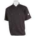 thumbnail image 1 of Mercer Culinary M61012BKM Genesis Men's Short Sleeve Chef Jacket with Traditional Buttons, Medium, Black, 1 of 6