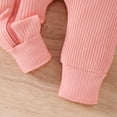thumbnail image 5 of Bellafa Baby Boy Girl Long Sleeve Ribbed Romper with Mittens Cuffts Newnorn Boy Zipper Footie Jumpsuit + Hat 2PCS Fall Winter Clothes, 5 of 11