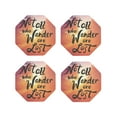 thumbnail image 2 of Disketp Not All Who Wander Are Lost Funny Coasters,4 Pcs Leather Coasters With Holder, Perfect Housewarming Hostess Gifts,Protect Furniture From Water Marks Scratch And Damage, 2 of 9