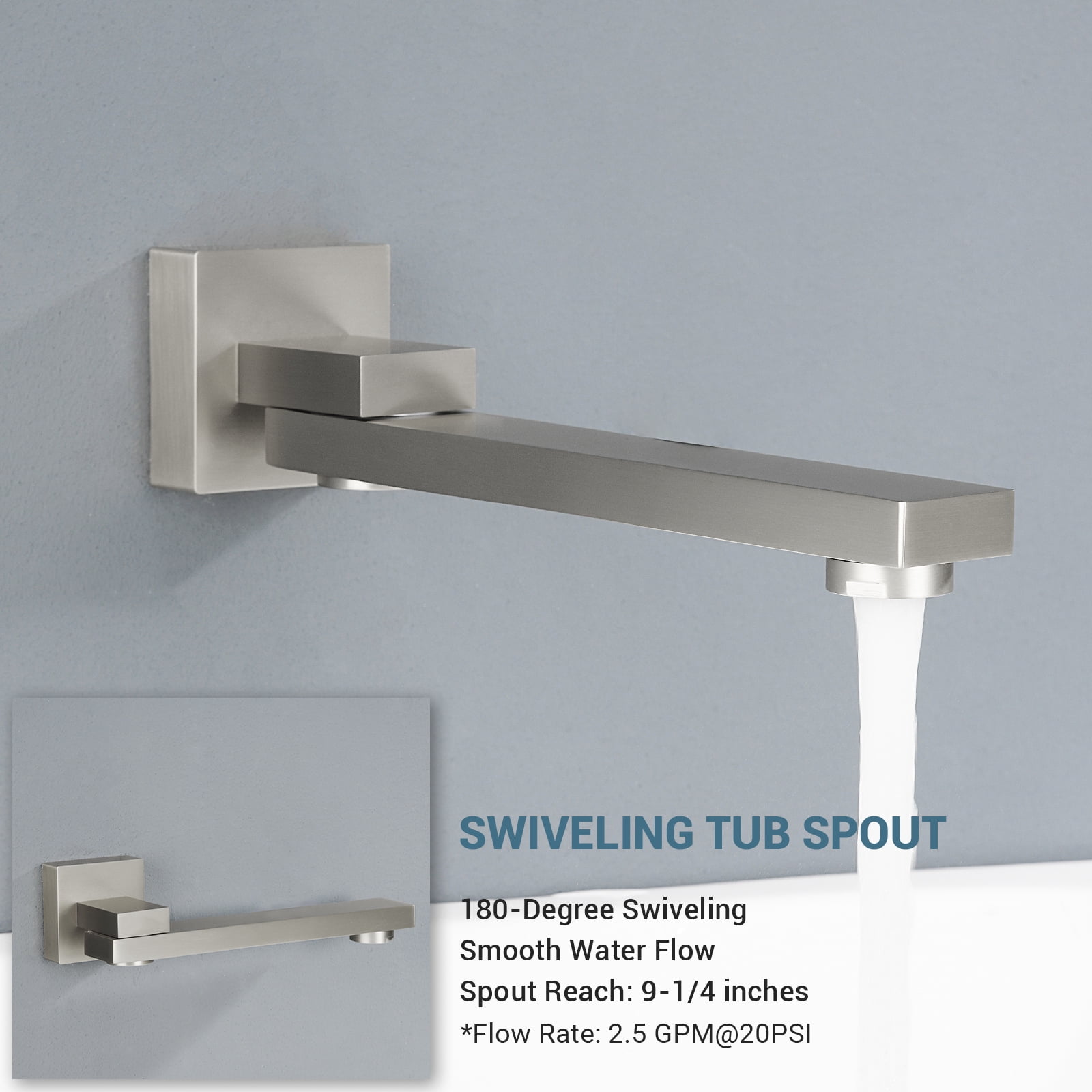 FOSES Brass Brushed Nickel Tub Shower Faucet