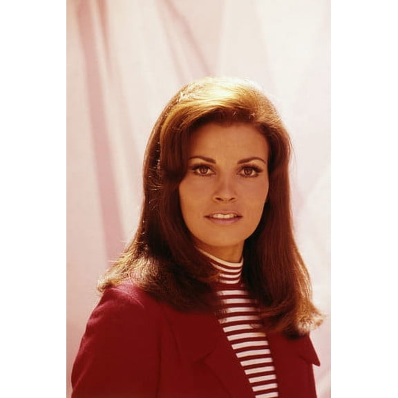 Raquel Welch lovely 1960's pose in striped top and red blazer 24x36 Poster