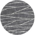 thumbnail image 3 of Unique Loom Serenity Shag Collection Area Rug - Castries (5' 3" Round Gray/Ivory), 3 of 7