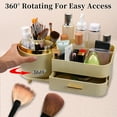 thumbnail image 3 of Organizador de Maquillaje Único Bargains Organizador de Maquillaje Giratorio de 360° para Tocador con Cajones para Lociones Brochas Crema Blanca, 3 of 7