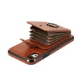 thumbnail image 3 of Wallet Case for iPhone XS Max, Kickstand Ring Holder Premium PU Leather Case with Crossbody Strap,Card Holder Slot Money Pocket 360°Rotation Metal Ring Grip Kickstand Cover,Brown, 3 of 8