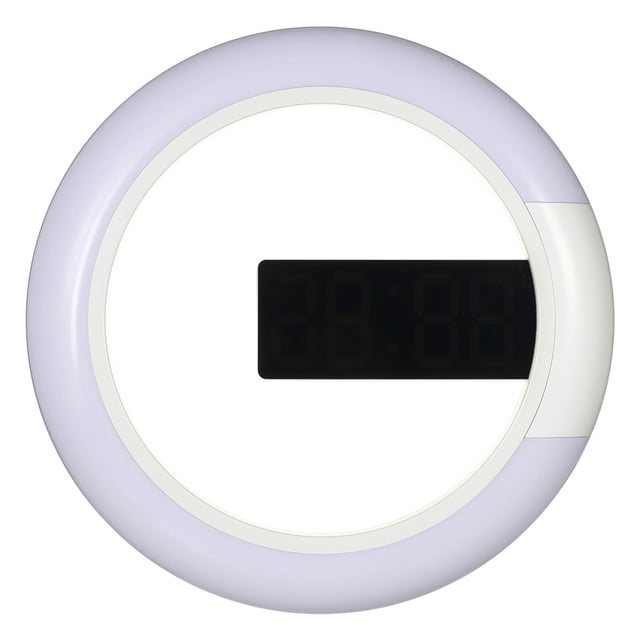 Reloj despertador digital con espejo de pared LED de 12 pulgadas y temperatura USB