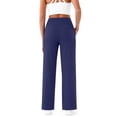 thumbnail image 4 of Blue Wide Leg Sweatpants Women Pants for Womens Workout Wide Leg Elastic Waist Sweatpants Fashion Line Loose Pants Fall Casual Basic Trousers Fashion Clothing, 4 of 6