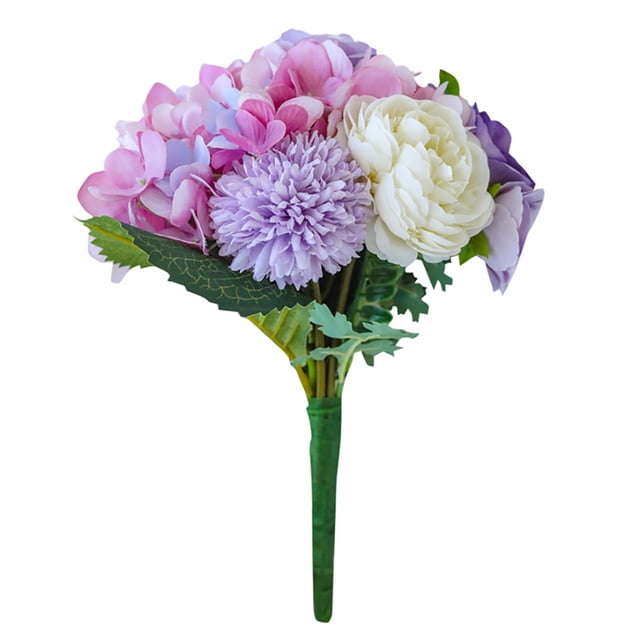 Ramo de novia de rosa artificial Paño Flor falsa Rama Adorno de matrimonio Decoración de flores Jumpingount HA7935-00B