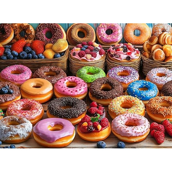 wooden puzzle Assortment of Donuts Intelligent Game Fit togather a magic Art for home Decoration or Prensent 300 pieces