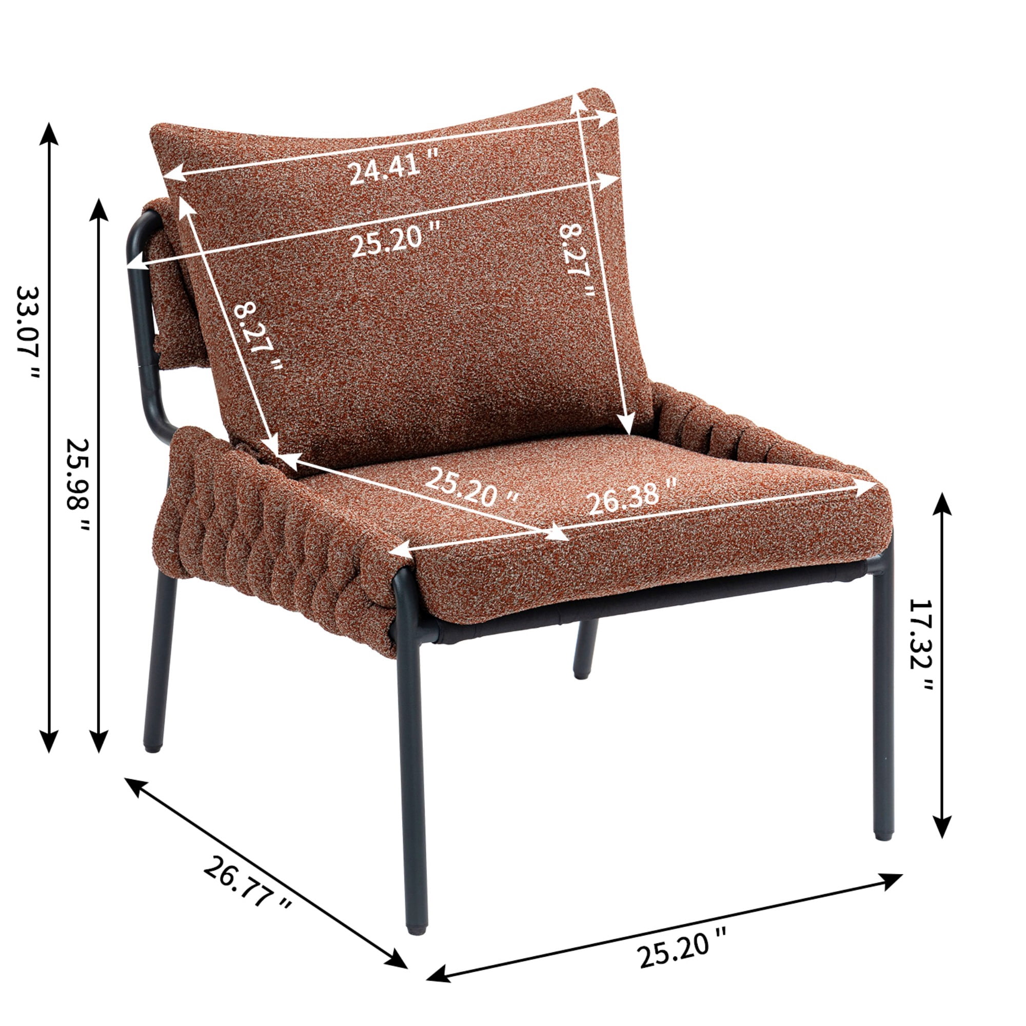 Modern Accent Chair,Comfortable Armchair Lounge Chair for Living Room,Bedroom,Brown