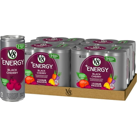 Monster Coffee Energy Drink - (24 Cans)V8 +Energy Black Cherry, 8 Fl Oz
