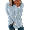 thumbnail image 1 of EQWLJWE Chemises à Manches Longues Tor Femmes Grande Taille Mode Féminine T-shirt Imprimé Ample Blouse à Manches Longues Col Rond Hauts Décontractés Chandails en Molleton Chandails à Capuchon Vêtements d'Automne pour Femmes, 1 of 6