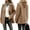 Khaki, variant on PBFRDSJ Women Winter Single Breasted Pea Coat Casual Notch Lapel Oversized Thicken Tweed Overcoat Mid Long Wool Blend Overcoat Jacket