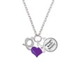 thumbnail image 2 of Delight Jewelry Silvertone Large Initial - Q - Purple Heart Nurse Strong Zoe Necklace, 2 of 4